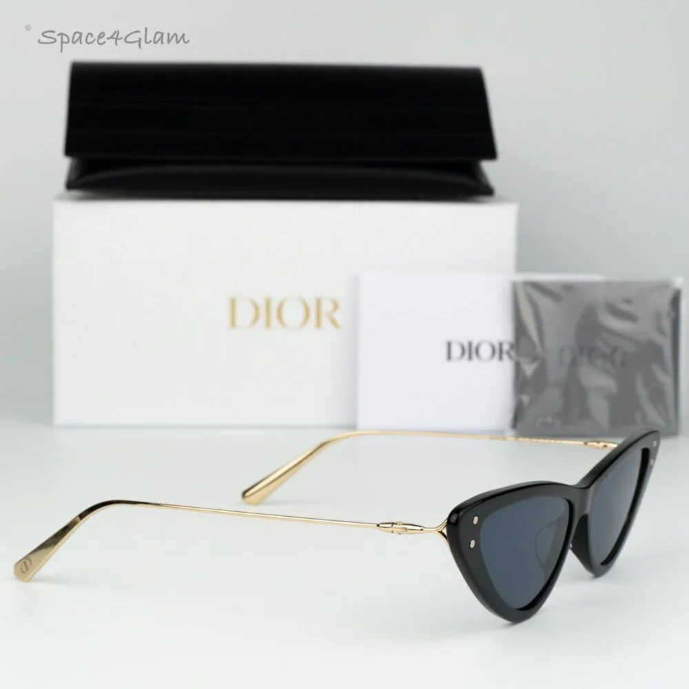 NEW Dior MISSDIOR B4U CD40105U 01V 12B0 Black Blue Unisex Cat Eye Sunglasses